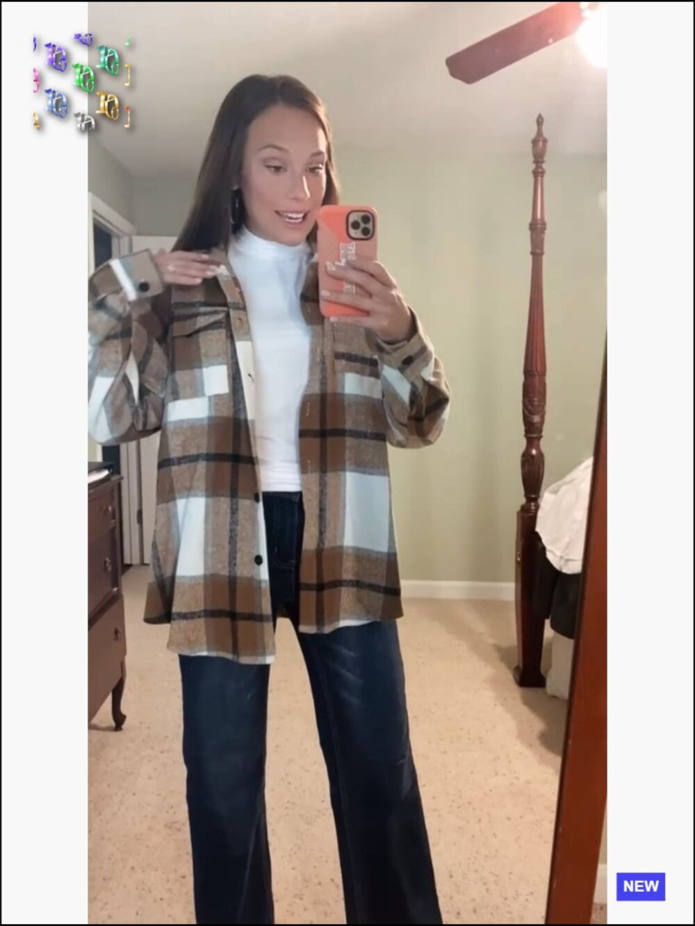 Shacket Plaid Flannel Button Down Shirt Trendy Cowgirl Style Oversized Fit - Picture 7 of 7